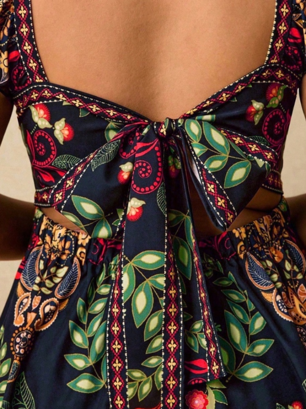 Boho A-Line Tie-Back Ruffle Sleeved Dress, Size 2X - Picture 3 of 8